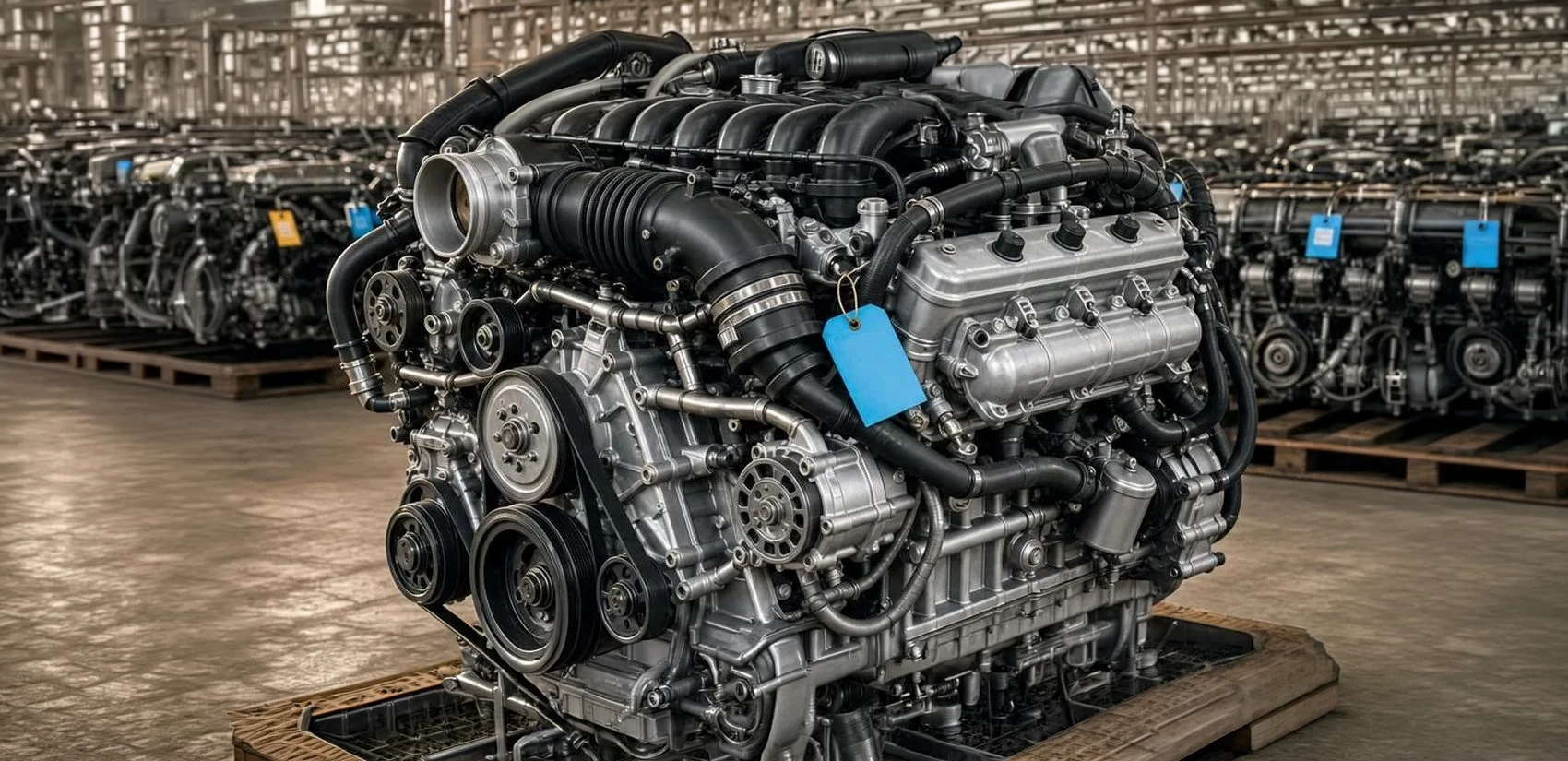 Used Toyota 2TR and 1GR engines ready for grading